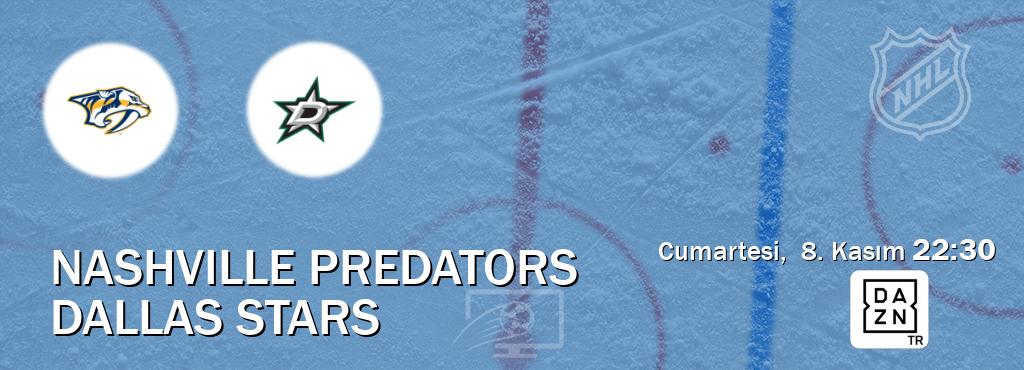 Karşılaşma Nashville Predators - Dallas Stars DAZN'den canlı yayınlanacak (Cumartesi, 8. Kasım 22:30). Karşılaşma Nashville Predators - Dallas Stars DAZN'den canlı yayınlanacak (Cumartesi, 8. Kasım 22:30).