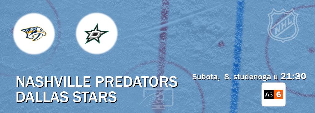 Izravni prijenos utakmice Nashville Predators i Dallas Stars pratite uživo na Arena Sport 6 (subota, 8. studenoga u 21:30). Izravni prijenos utakmice Nashville Predators i Dallas Stars pratite uživo na Arena Sport 6 (subota, 8. studenoga u 21:30).