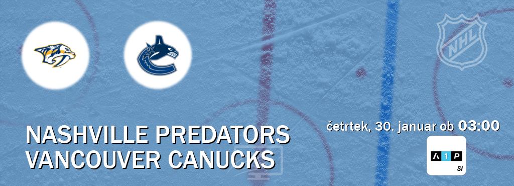 Nashville Predators in Vancouver Canucks v živo na Arena Sport Premium. Prenos tekme bo v četrtek, 30. januar ob  03:00