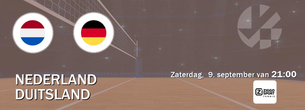 Wedstrijd tussen Nederland en Duitsland live op tv bij Ziggo Sport Tennis (zaterdag,  9. september van  21:00).