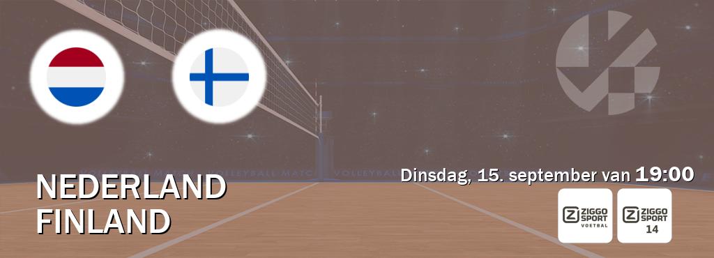 Wedstrijd tussen Nederland en Finland live op tv bij Ziggo Sport, Ziggo Sport 14 (dinsdag, 15. september van  19:00).