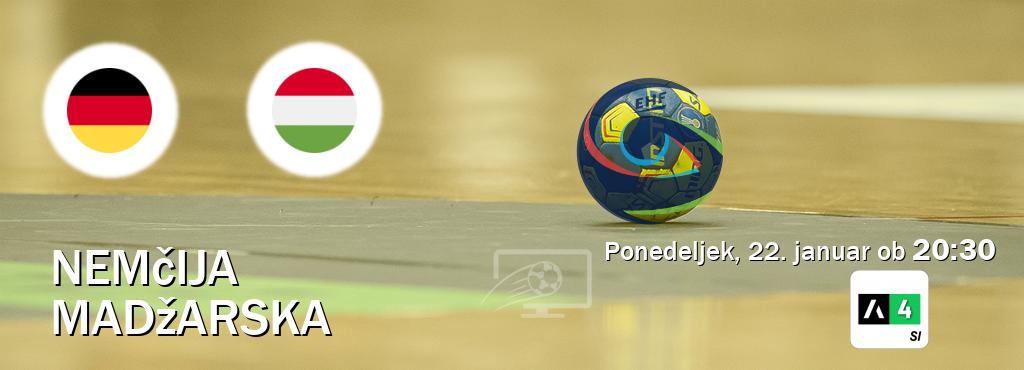 Prenos tekme med Nemčija in Madžarska v živo na Arena Sport 4 (ponedeljek, 22. januar ob  20:30 uri).