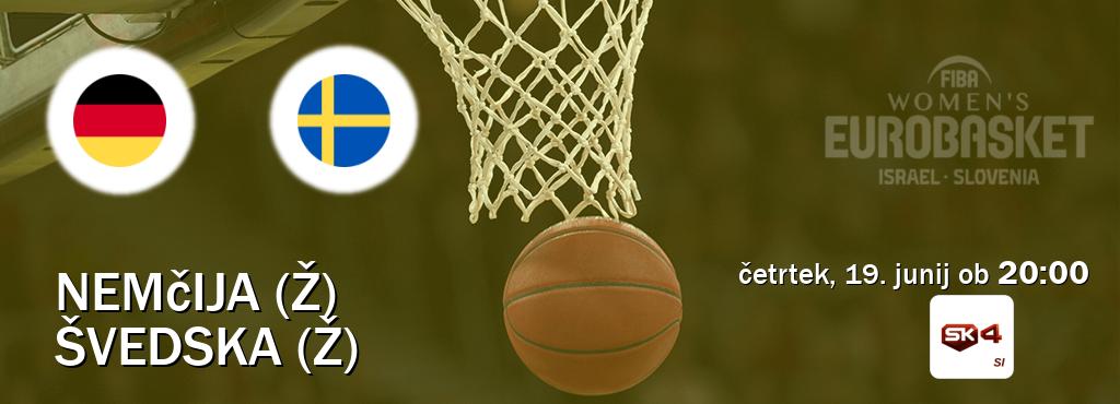 Nemčija (Ž) in Švedska (Ž) v živo na Sportklub 4. Prenos tekme bo v četrtek, 19. junij ob  20:00