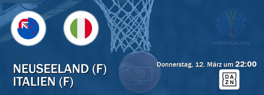 Das Spiel zwischen Neuseeland (F) und Italien (F) wird am Donnerstag, 12. März um  22:00, live vom DAZN übertragen.