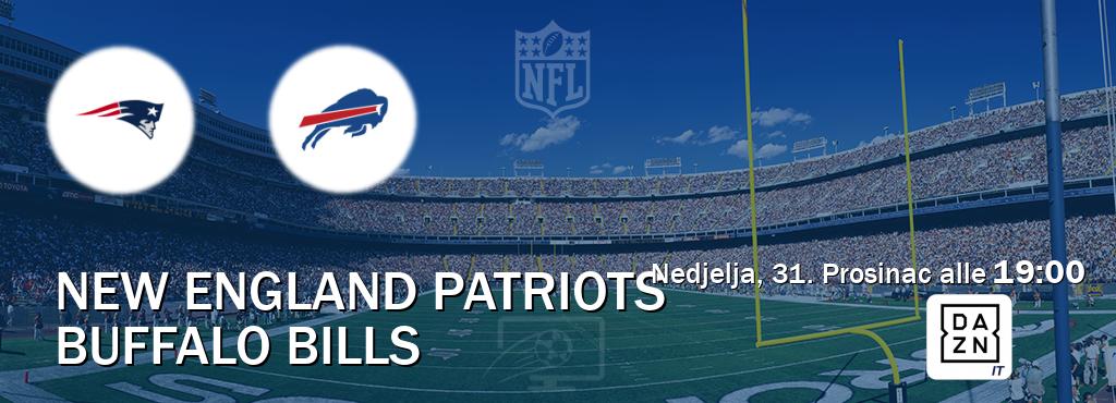 Il match New England Patriots - Buffalo Bills sarà trasmesso in diretta TV su DAZN Italia (ore 19:00)