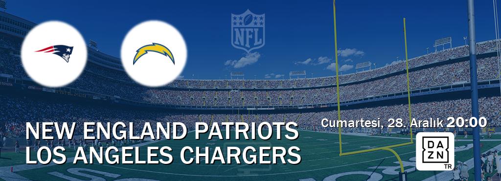 Karşılaşma New England Patriots - Los Angeles Chargers DAZN'den canlı yayınlanacak (Cumartesi, 28. Aralık  20:00).