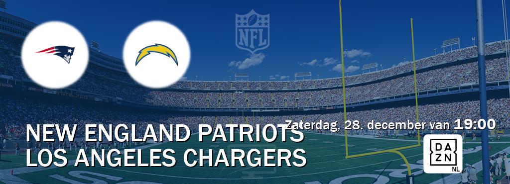 Wedstrijd tussen New England Patriots en Los Angeles Chargers live op tv bij DAZN (zaterdag, 28. december van  19:00).