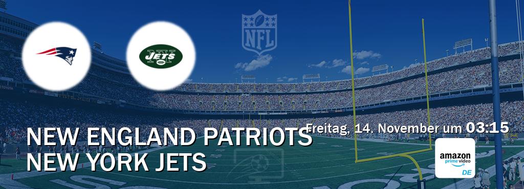 Das Spiel zwischen New England Patriots und New York Jets wird am Freitag, 14. November um  03:15, live vom Amazon Prime DE übertragen.