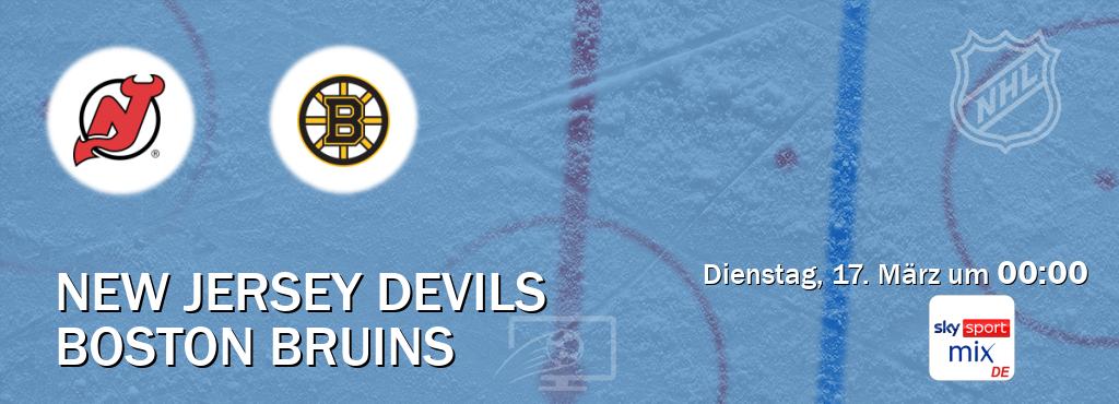 Das Spiel zwischen New Jersey Devils und Boston Bruins wird am Dienstag, 17. März um  00:00, live vom Sky Sport Mix übertragen.