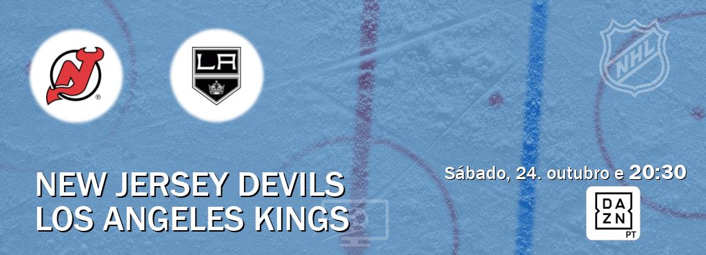 Jogo entre New Jersey Devils e Los Angeles Kings tem emissão DAZN (sábado, 24. outubro e  20:30).