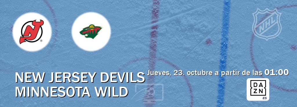 El partido entre New Jersey Devils y Minnesota Wild será retransmitido por DAZN España (jueves, 23. octubre a partir de las 01:00). El partido entre New Jersey Devils y Minnesota Wild será retransmitido por DAZN España (jueves, 23. octubre a partir de las 01:00).