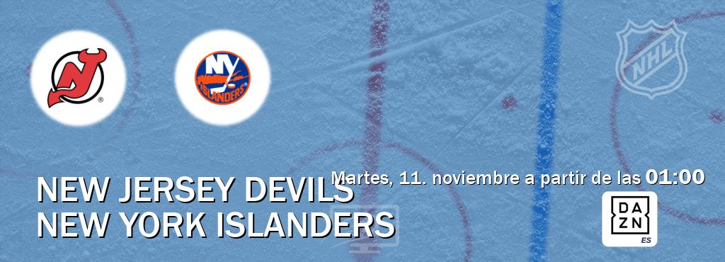 El partido entre New Jersey Devils y New York Islanders será retransmitido por DAZN España (martes, 11. noviembre a partir de las 01:00). El partido entre New Jersey Devils y New York Islanders será retransmitido por DAZN España (martes, 11. noviembre a partir de las 01:00).