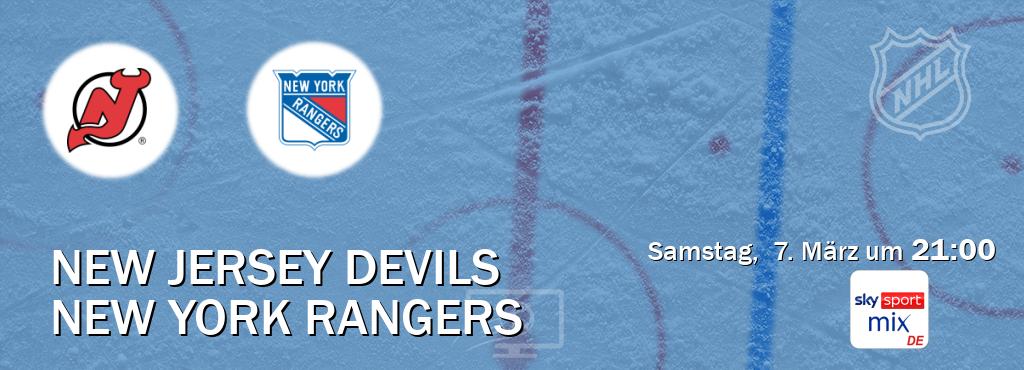 Das Spiel zwischen New Jersey Devils und New York Rangers wird am Samstag, 7. März um 21:00, live vom Sky Sport Mix übertragen. Das Spiel zwischen New Jersey Devils und New York Rangers wird am Samstag, 7. März um 21:00, live vom Sky Sport Mix übertragen.