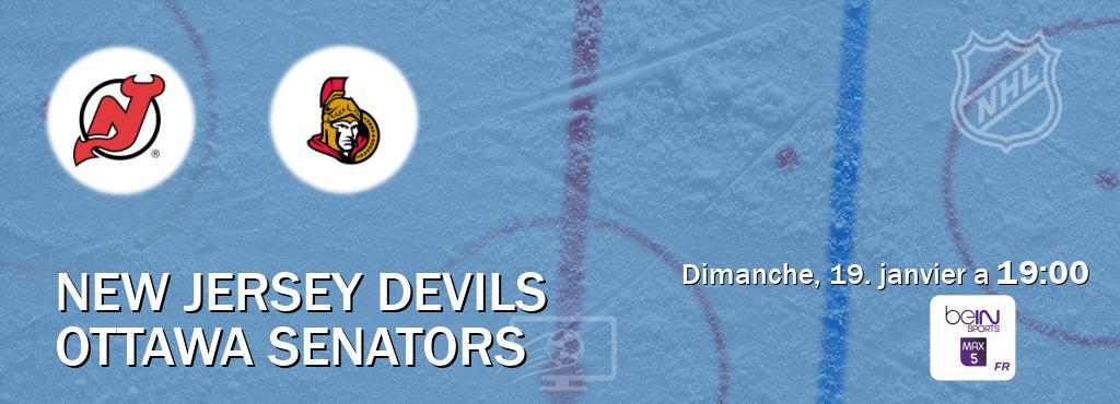 Match entre New Jersey Devils et Ottawa Senators en direct à la beIN Sports 5 Max (dimanche, 19. janvier a  19:00).