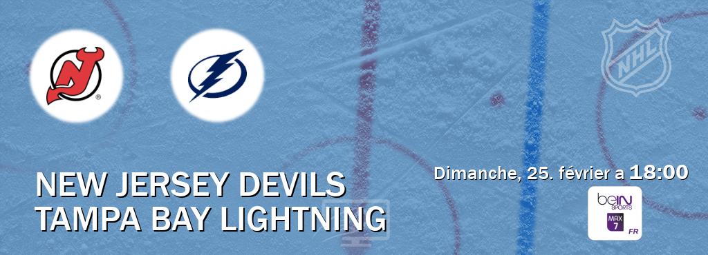 Match entre New Jersey Devils et Tampa Bay Lightning en direct à la beIN Sports 7 Max (dimanche, 25. février a  18:00).