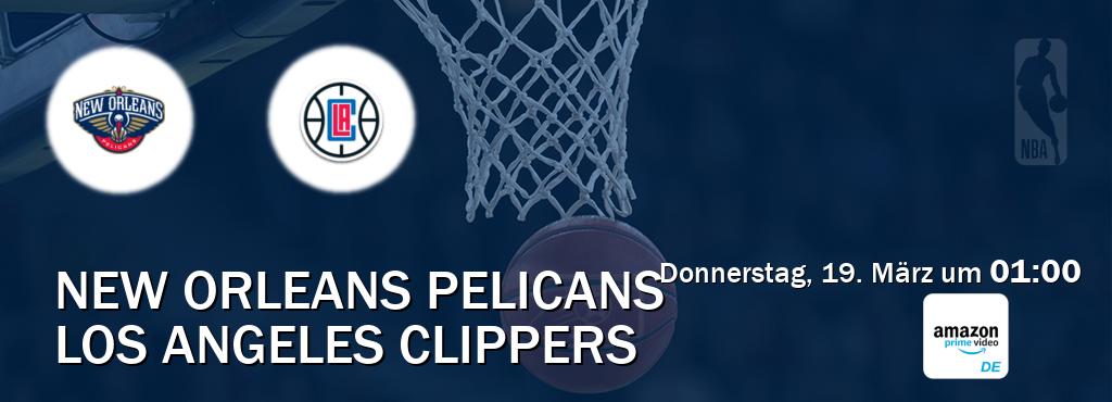 Das Spiel zwischen New Orleans Pelicans und Los Angeles Clippers wird am Donnerstag, 19. März um  01:00, live vom Amazon Prime DE übertragen.