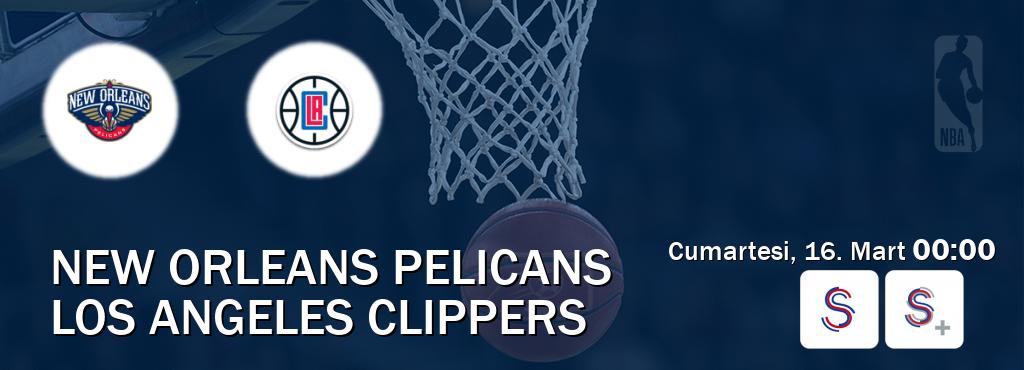 Karşılaşma New Orleans Pelicans - Los Angeles Clippers S Sport ve S Sport +'den canlı yayınlanacak (Cumartesi, 16. Mart  00:00).