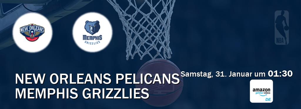 Das Spiel zwischen New Orleans Pelicans und Memphis Grizzlies wird am Samstag, 31. Januar um  01:30, live vom Amazon Prime DE übertragen.