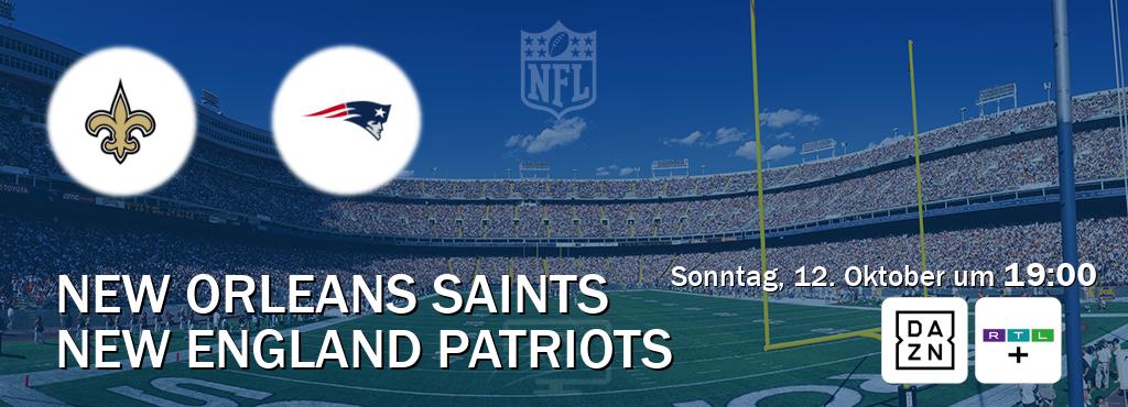 Das Spiel zwischen New Orleans Saints und New England Patriots wird am Sonntag, 12. Oktober um 19:00, live vom DAZN und RTL+ übertragen. Das Spiel zwischen New Orleans Saints und New England Patriots wird am Sonntag, 12. Oktober um 19:00, live vom DAZN und RTL+ übertragen.