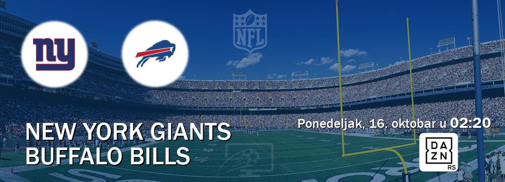 Izravni prijenos utakmice New York Giants i Buffalo Bills pratite uživo na DAZN (ponedeljak, 16. oktobar u  02:20).