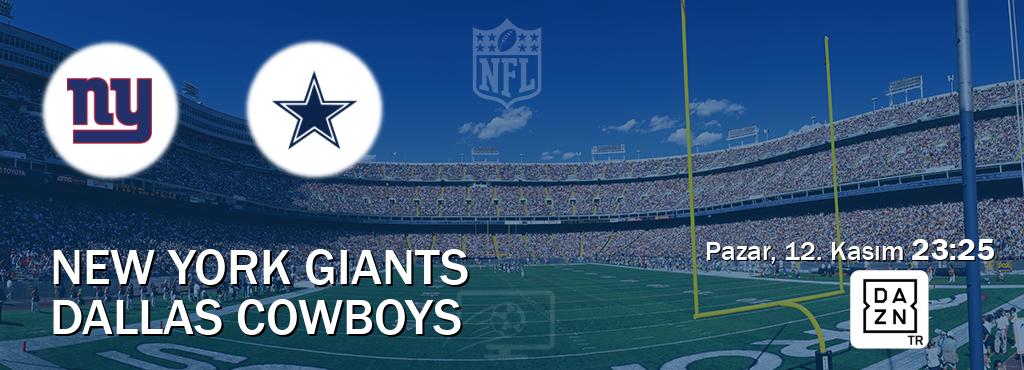 Karşılaşma New York Giants - Dallas Cowboys DAZN'den canlı yayınlanacak (Pazar, 12. Kasım  23:25).