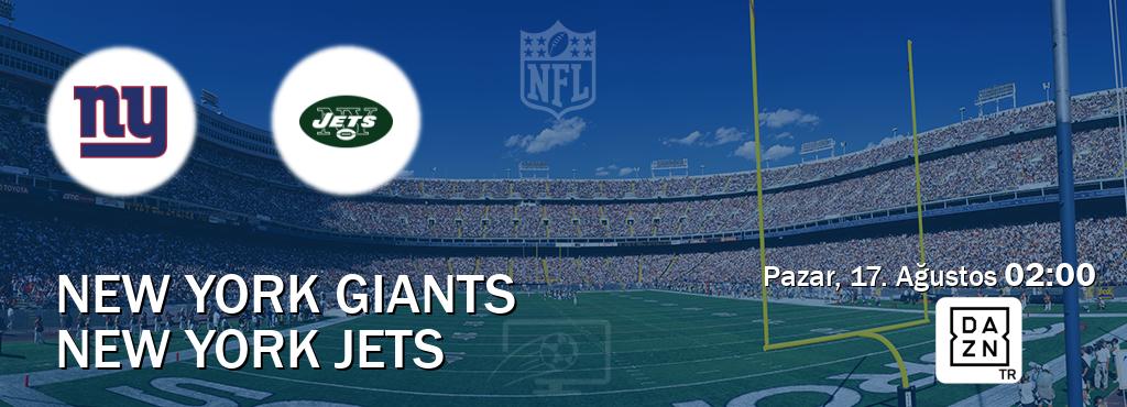 Karşılaşma New York Giants - New York Jets DAZN'den canlı yayınlanacak (Pazar, 17. Ağustos  02:00).