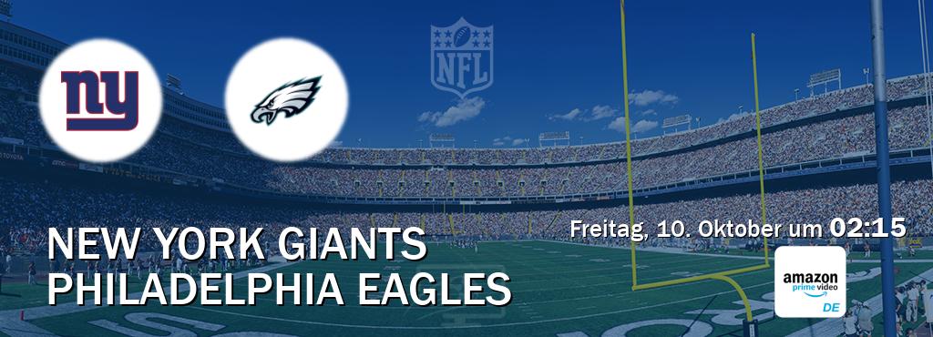 Das Spiel zwischen New York Giants und Philadelphia Eagles wird am Freitag, 10. Oktober um 02:15, live vom Amazon Prime DE übertragen. Das Spiel zwischen New York Giants und Philadelphia Eagles wird am Freitag, 10. Oktober um 02:15, live vom Amazon Prime DE übertragen.