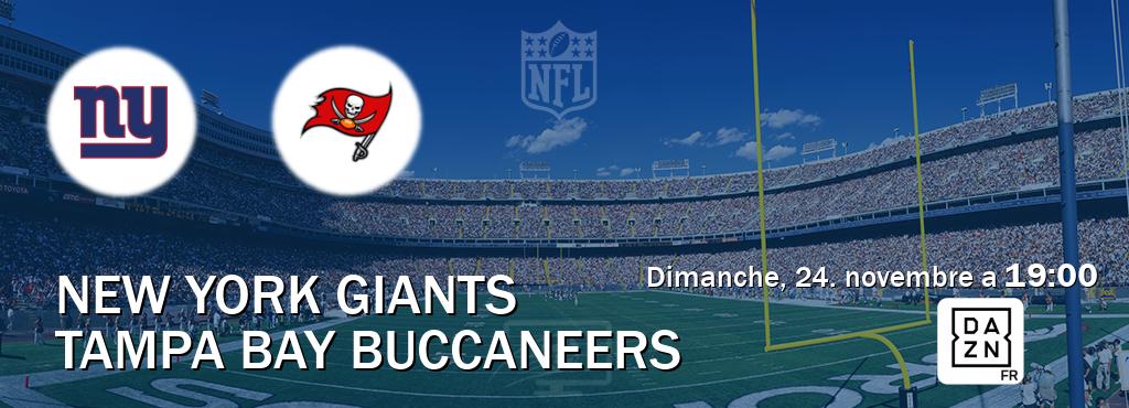 Match entre New York Giants et Tampa Bay Buccaneers en direct à la DAZN (dimanche, 24. novembre a  19:00).