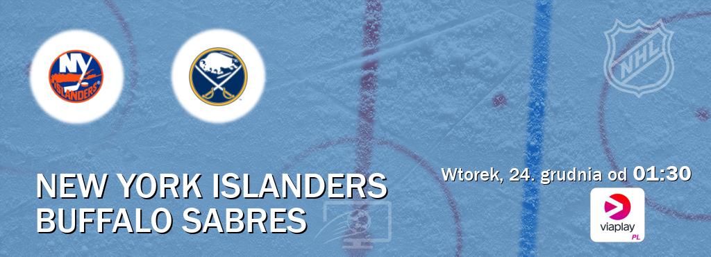 Gra między New York Islanders i Buffalo Sabres transmisja na żywo w Viaplay Polska (wtorek, 24. grudnia od  01:30).