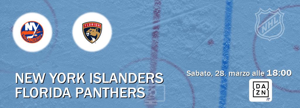 Il match New York Islanders - Florida Panthers sarà trasmesso in diretta TV su DAZN Italia (ore 18:00)