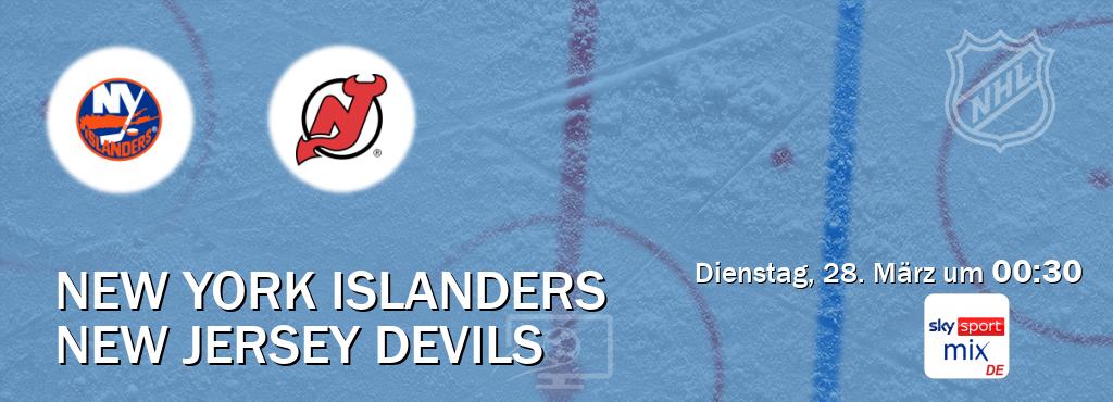 Das Spiel zwischen New York Islanders und New Jersey Devils wird am Dienstag, 28. März um  00:30, live vom Sky Sport Mix übertragen.