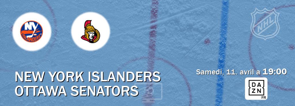 Match entre New York Islanders et Ottawa Senators en direct à la DAZN (samedi, 11. avril a  19:00).