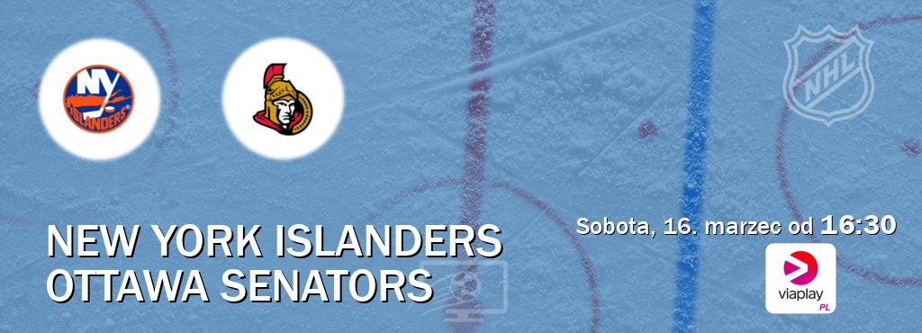 Gra między New York Islanders i Ottawa Senators transmisja na żywo w Viaplay Polska (sobota, 16. marzec od  16:30).