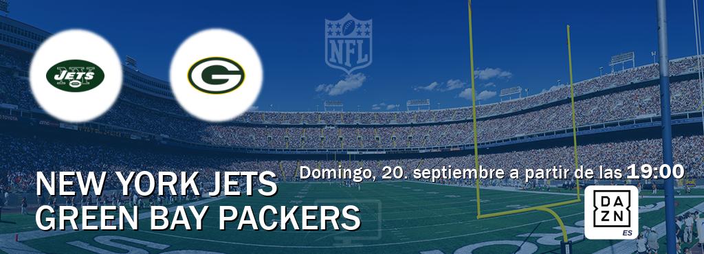 El partido entre New York Jets y Green Bay Packers será retransmitido por DAZN España (domingo, 20. septiembre a partir de las  19:00).