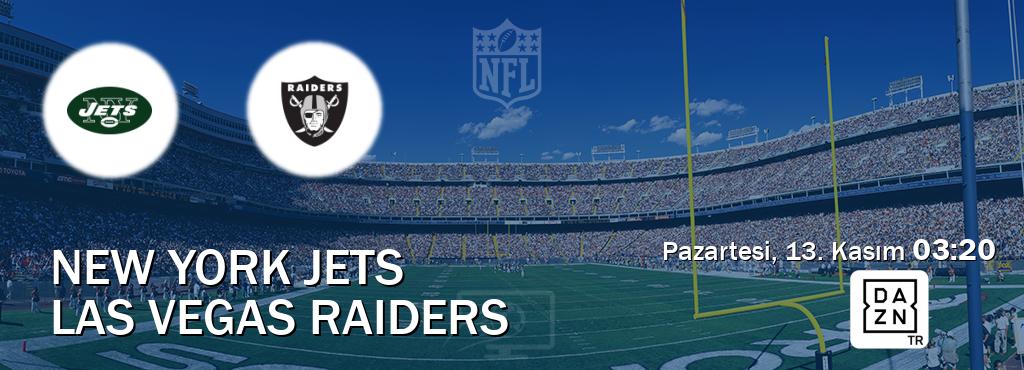Karşılaşma New York Jets - Las Vegas Raiders DAZN'den canlı yayınlanacak (Pazartesi, 13. Kasım  03:20).