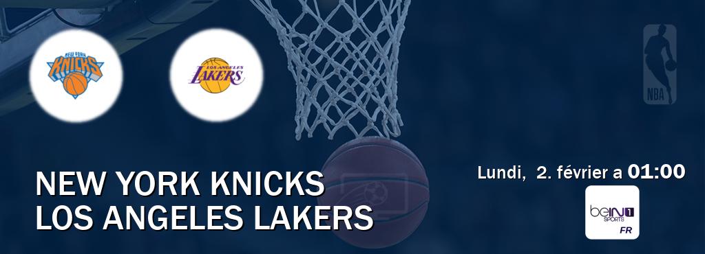 Match entre New York Knicks et Los Angeles Lakers en direct à la beIN Sports 1 (lundi,  2. février a  01:00).