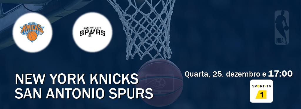 Jogo entre New York Knicks e San Antonio Spurs tem emissão Sport TV 1 (quarta, 25. dezembro e  17:00).