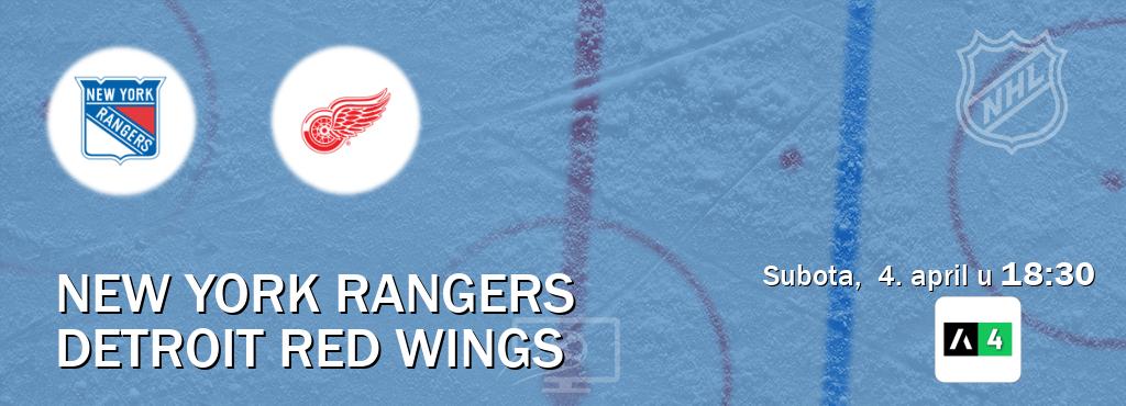 Izravni prijenos utakmice New York Rangers i Detroit Red Wings pratite uživo na Arena Sport 4 (subota,  4. april u  18:30).