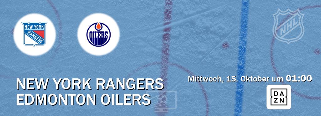 Das Spiel zwischen New York Rangers und Edmonton Oilers wird am Mittwoch, 15. Oktober um 01:00, live vom DAZN übertragen. Das Spiel zwischen New York Rangers und Edmonton Oilers wird am Mittwoch, 15. Oktober um 01:00, live vom DAZN übertragen.