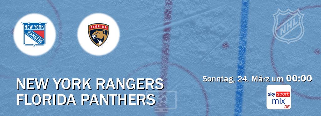 Das Spiel zwischen New York Rangers und Florida Panthers wird am Sonntag, 24. März um  00:00, live vom Sky Sport Mix übertragen.
