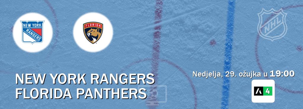Izravni prijenos utakmice New York Rangers i Florida Panthers pratite uživo na Arena Sport 4 (nedjelja, 29. ožujka u  19:00).
