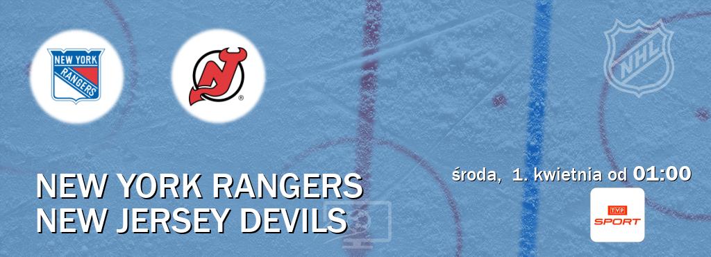 Gra między New York Rangers i New Jersey Devils transmisja na żywo w TVP Sport (środa,  1. kwietnia od  01:00).