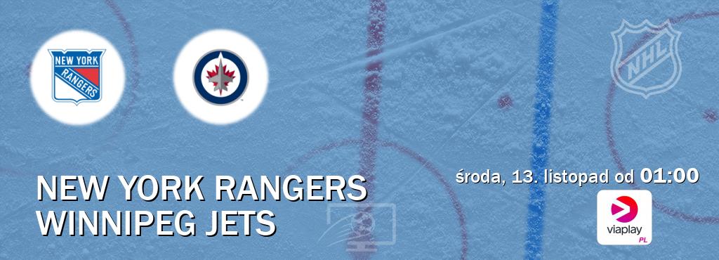 Gra między New York Rangers i Winnipeg Jets transmisja na żywo w Viaplay Polska (środa, 13. listopad od  01:00).