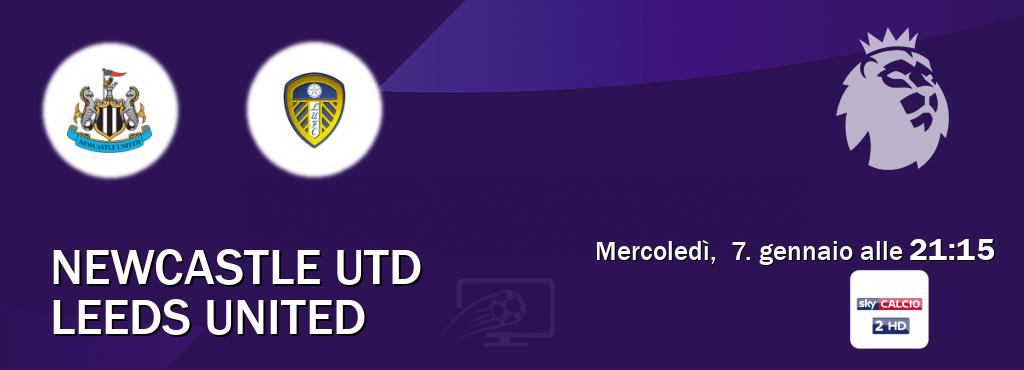 Il match Newcastle Utd - Leeds United sarà trasmesso in diretta TV su Sky Sport 252 (ore 21:15)