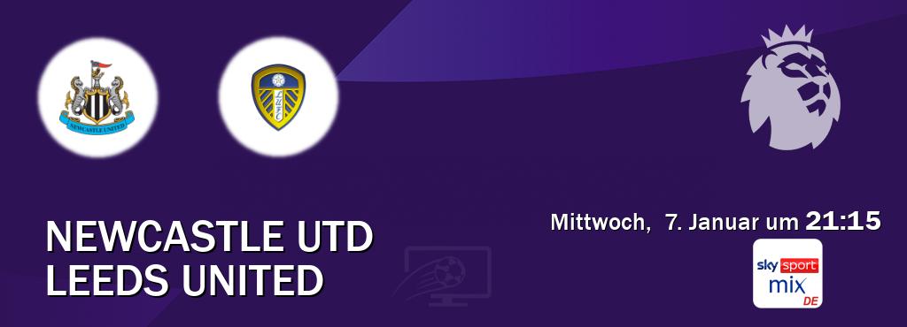 Das Spiel zwischen Newcastle Utd und Leeds United wird am Mittwoch,  7. Januar um  21:15, live vom Sky Sport Mix übertragen.