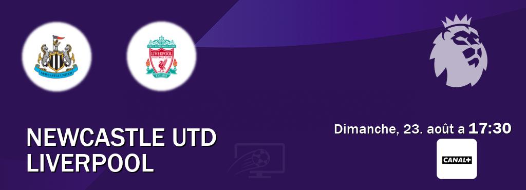 Match entre Newcastle Utd et Liverpool en direct à la Canal+ (dimanche, 23. août a  17:30).