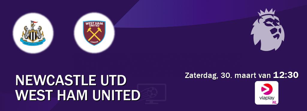 Wedstrijd tussen Newcastle Utd en West Ham United live op tv bij Viaplay Nederland (zaterdag, 30. maart van  12:30).