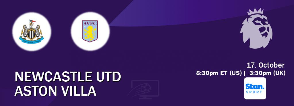 You can watch game live between Newcastle Utd and Aston Villa on Stan Sport(AU).
