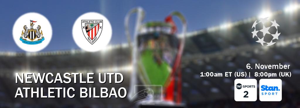 You can watch game live between Newcastle Utd and Athletic Bilbao on TNT Sports 2(UK) and Stan Sport(AU). You can watch game live between Newcastle Utd and Athletic Bilbao on TNT Sports 2(UK) and Stan Sport(AU).
