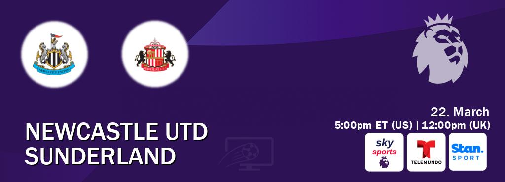 You can watch game live between Newcastle Utd and Sunderland on Sky Sports Premier League(UK), Telemundo(US), Stan Sport(AU).
